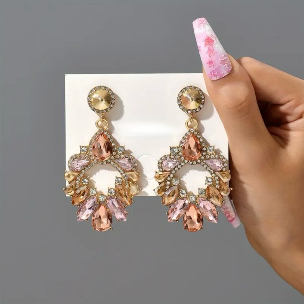 Sparkling Zircon Dangle Earrings